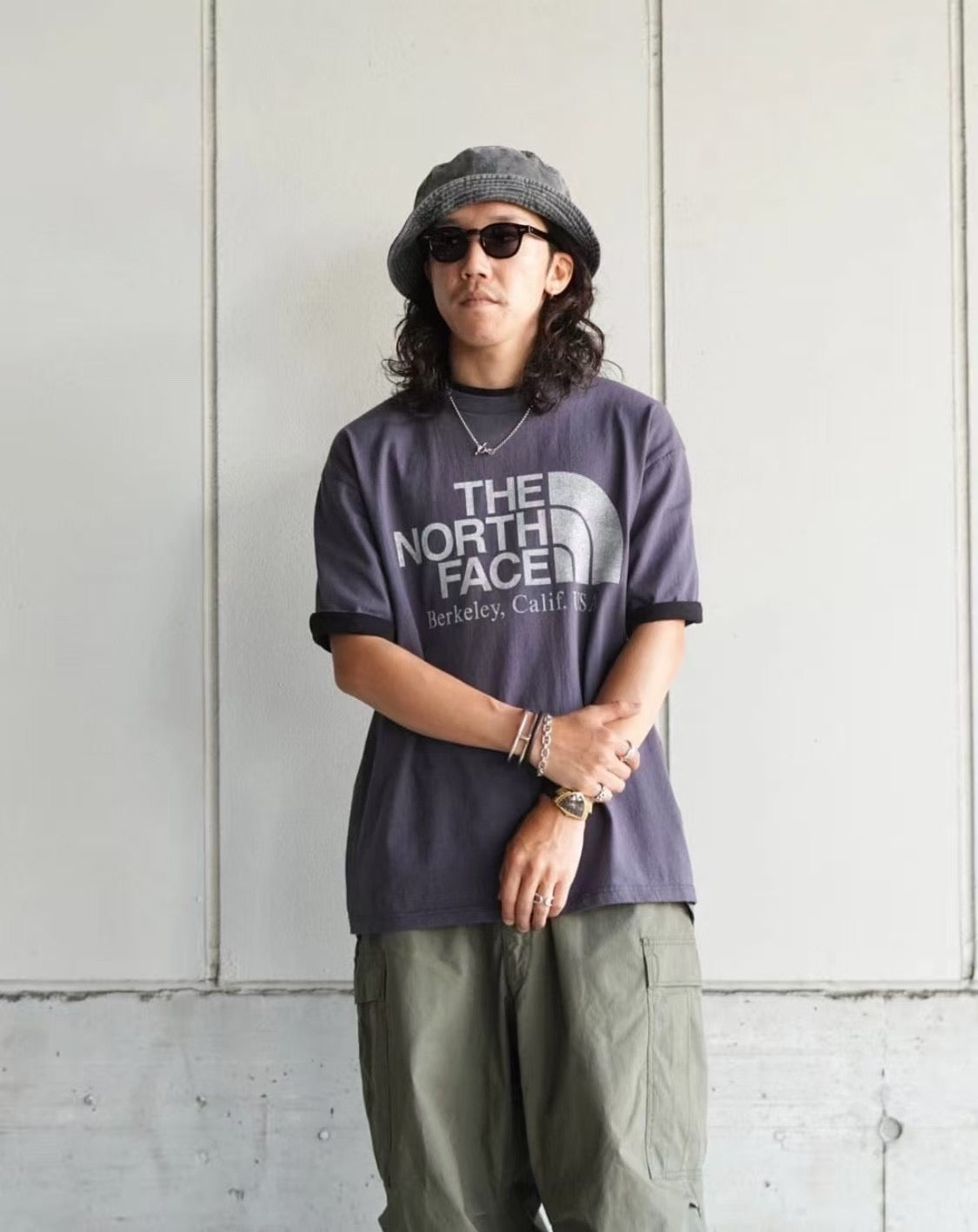 TNF 水洗logo tee