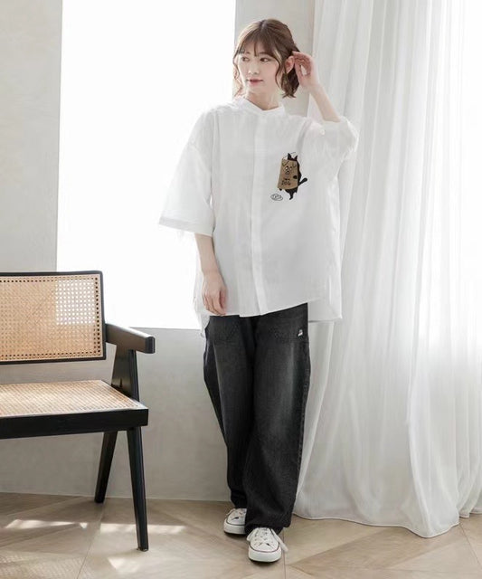 Scolar 貓咪剌繡裇衫