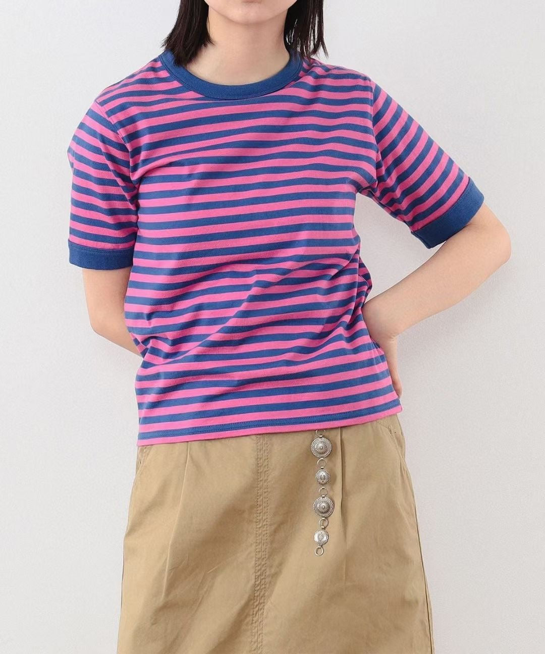 Beams boy 撞色間條tee