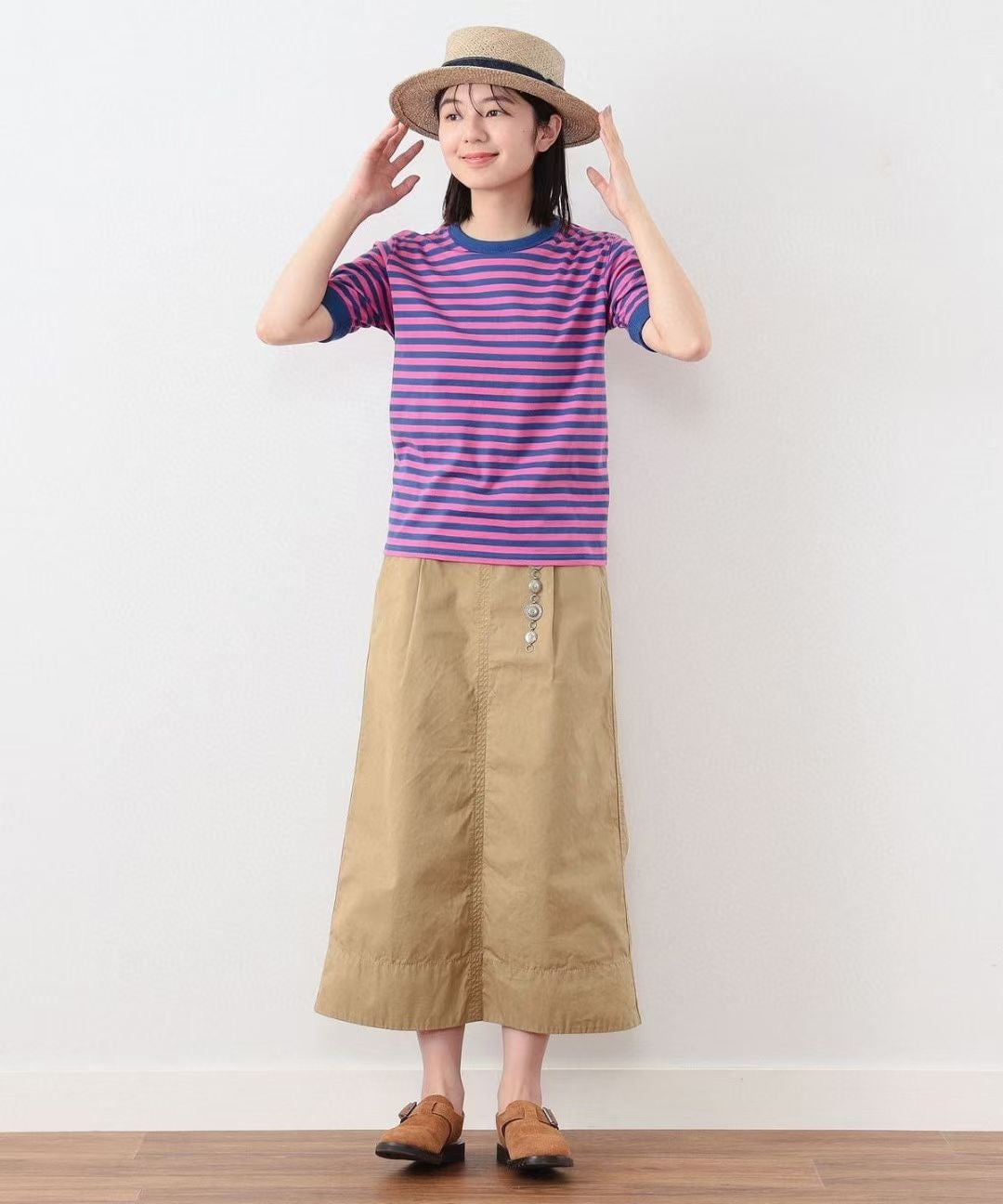 Beams boy 撞色間條tee
