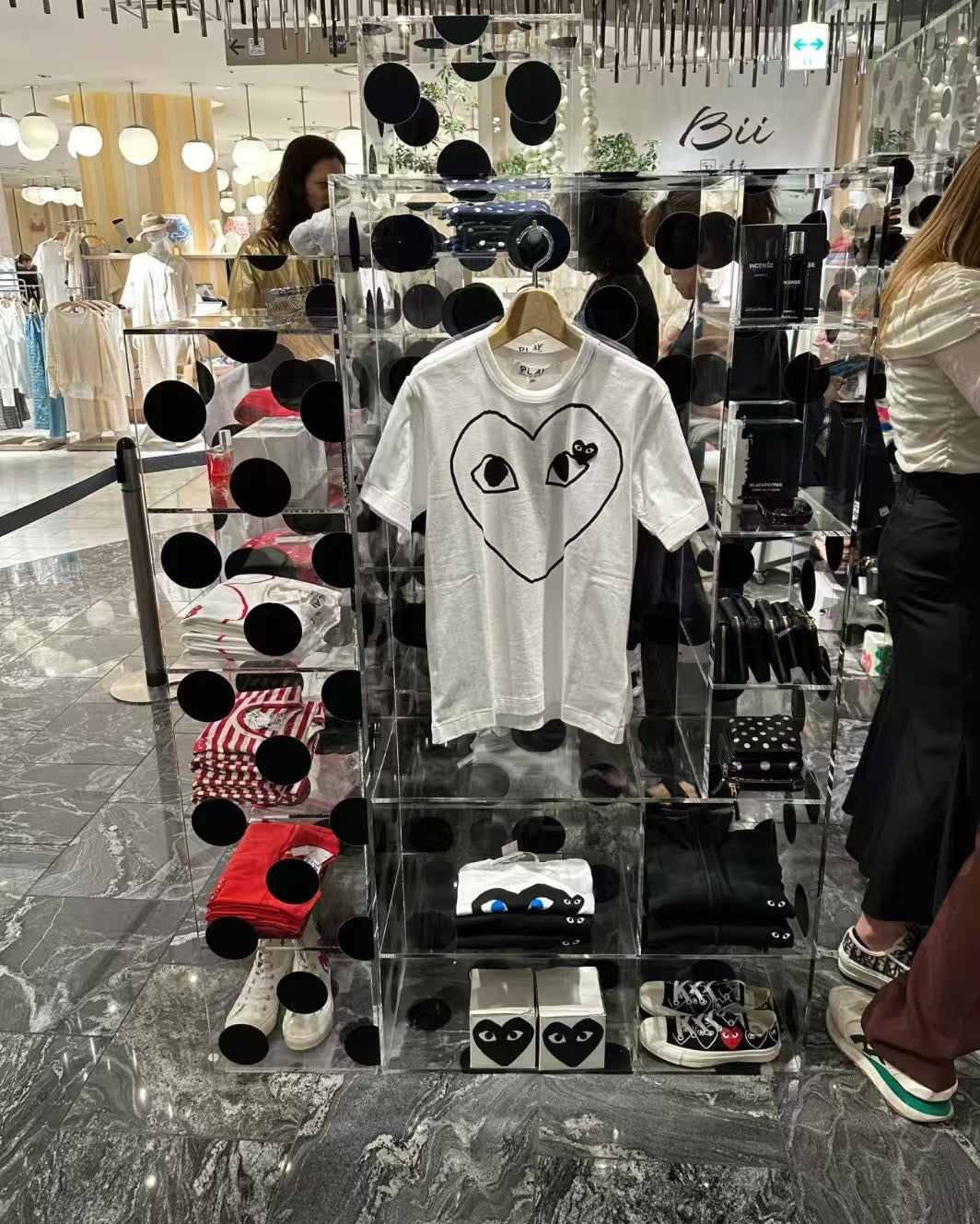 CDG play 心心logo tee