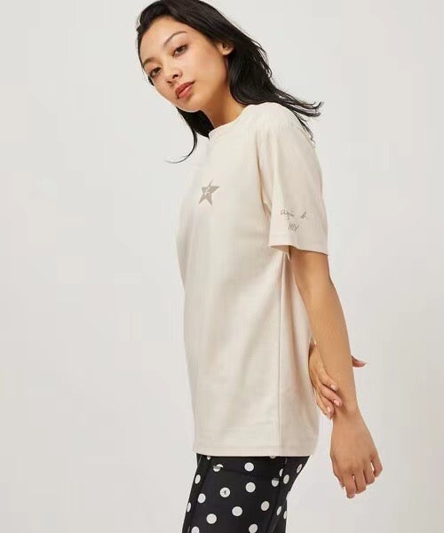 Agnes b 印花logo tee
