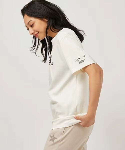 Agnes b 印花logo tee