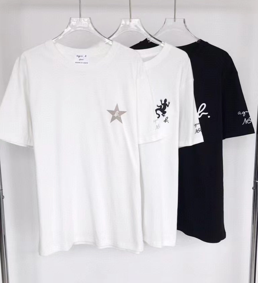 Agnes b 印花logo tee