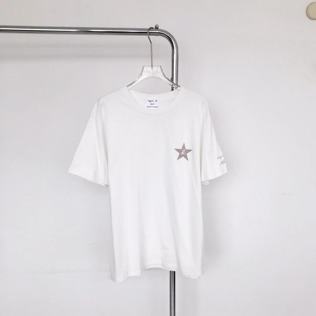 Agnes b 印花logo tee