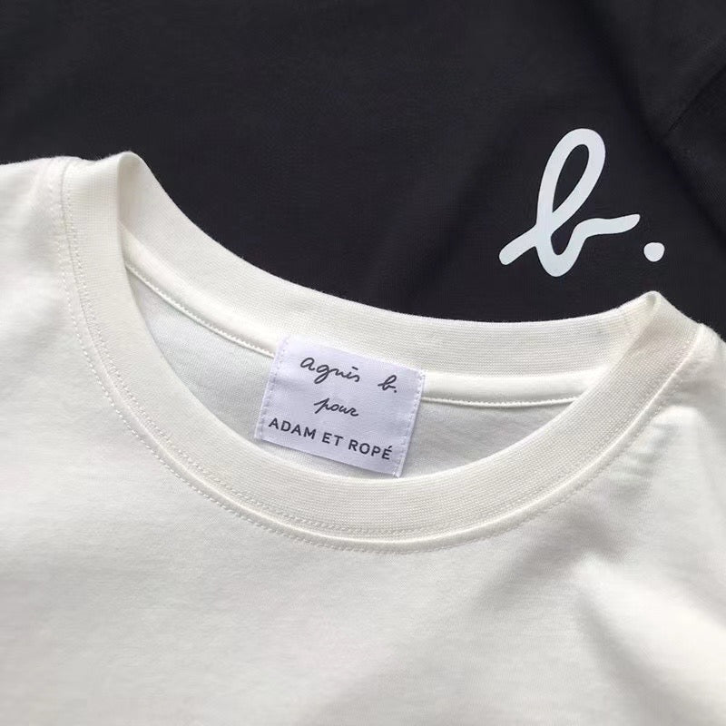 Agnes b 印花logo tee