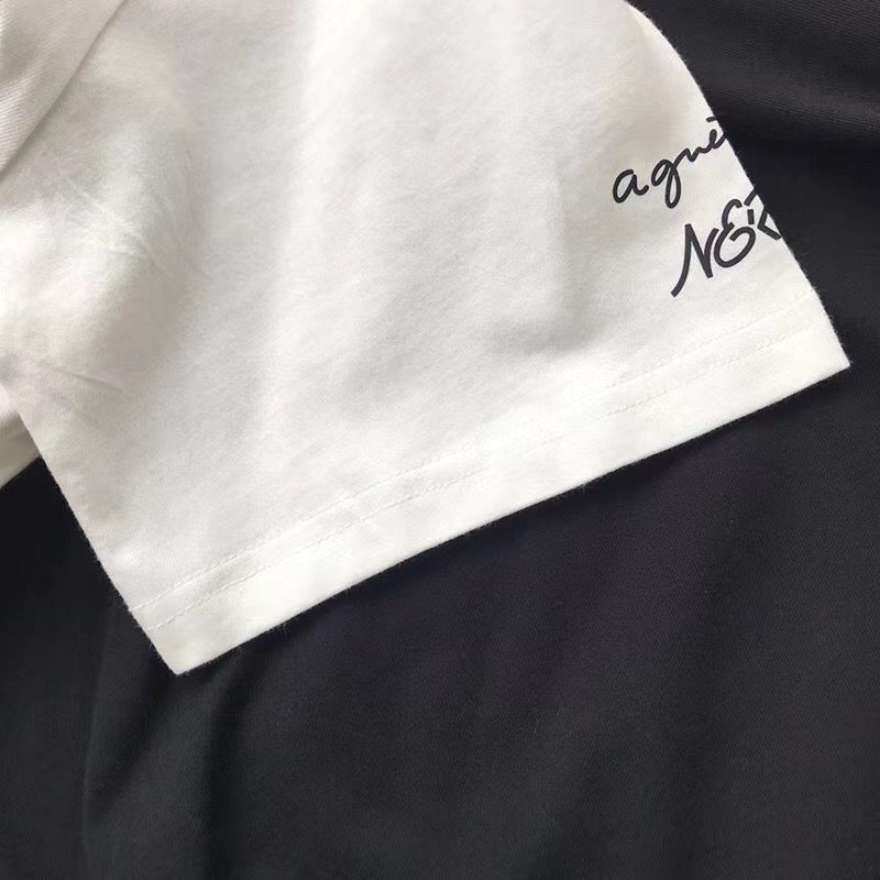 Agnes b 印花logo tee