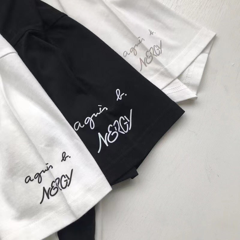Agnes b 印花logo tee