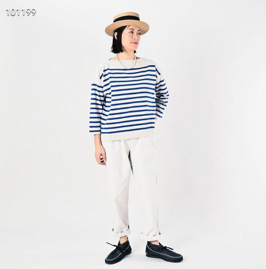 45R 7分袖間條tee