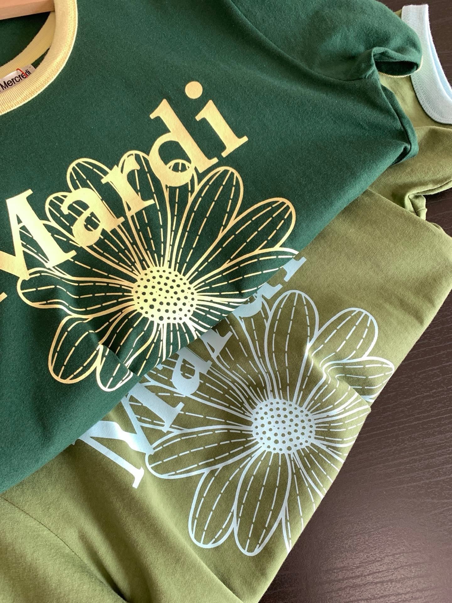 Mardi mercredi flower 撞色tee