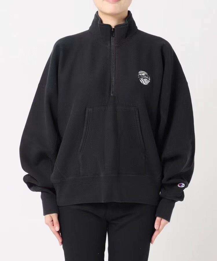 Champion 半拉鏈剌繡衛衣