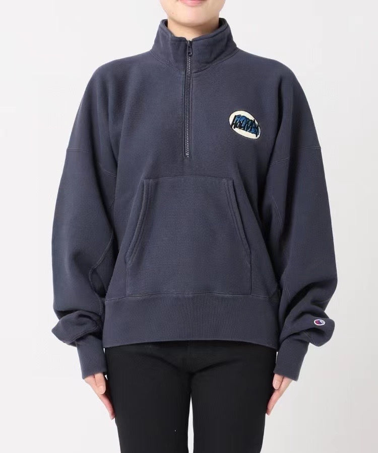 Champion 半拉鏈剌繡衛衣
