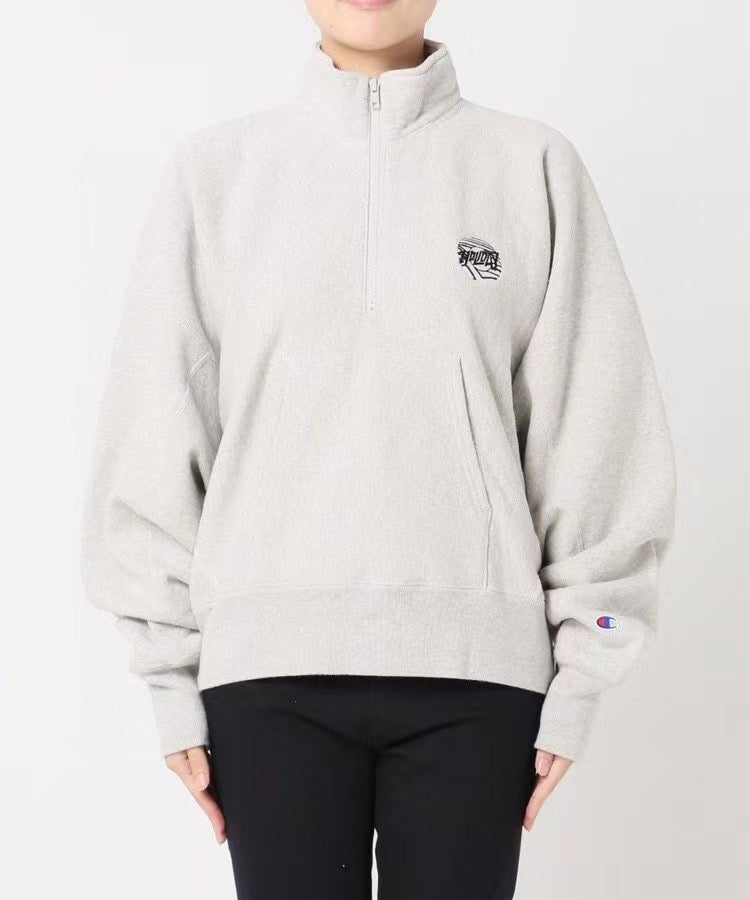 Champion 半拉鏈剌繡衛衣