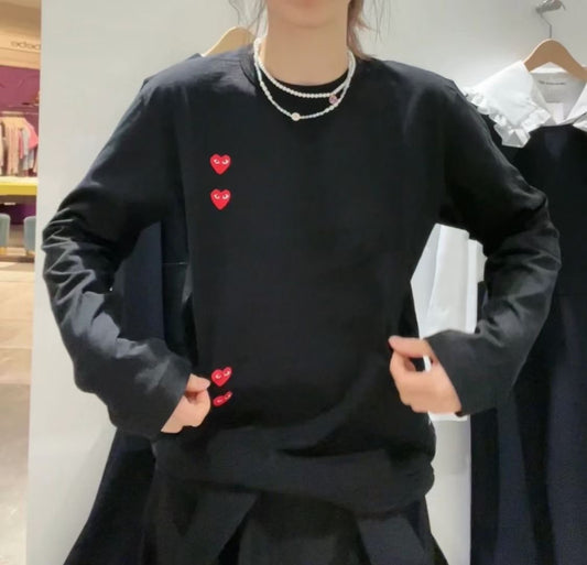 CDG play 印花直logo tee