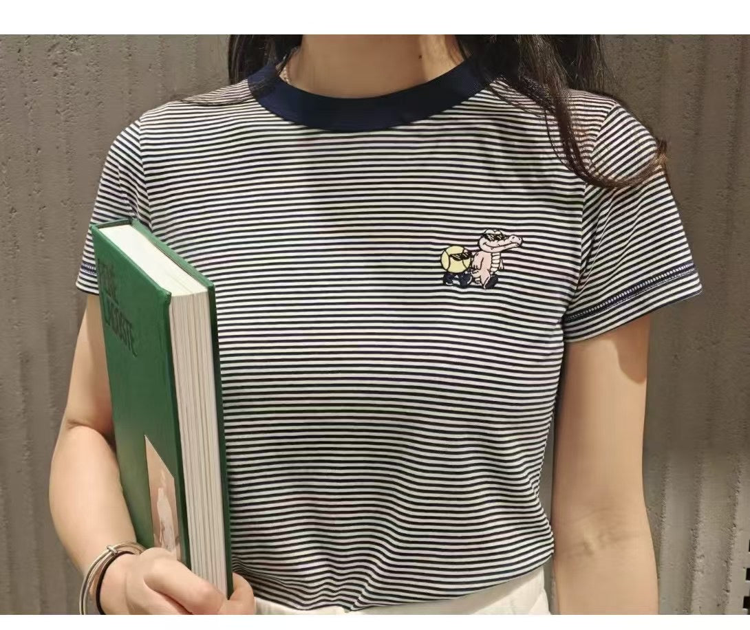 Lacoste間條tee