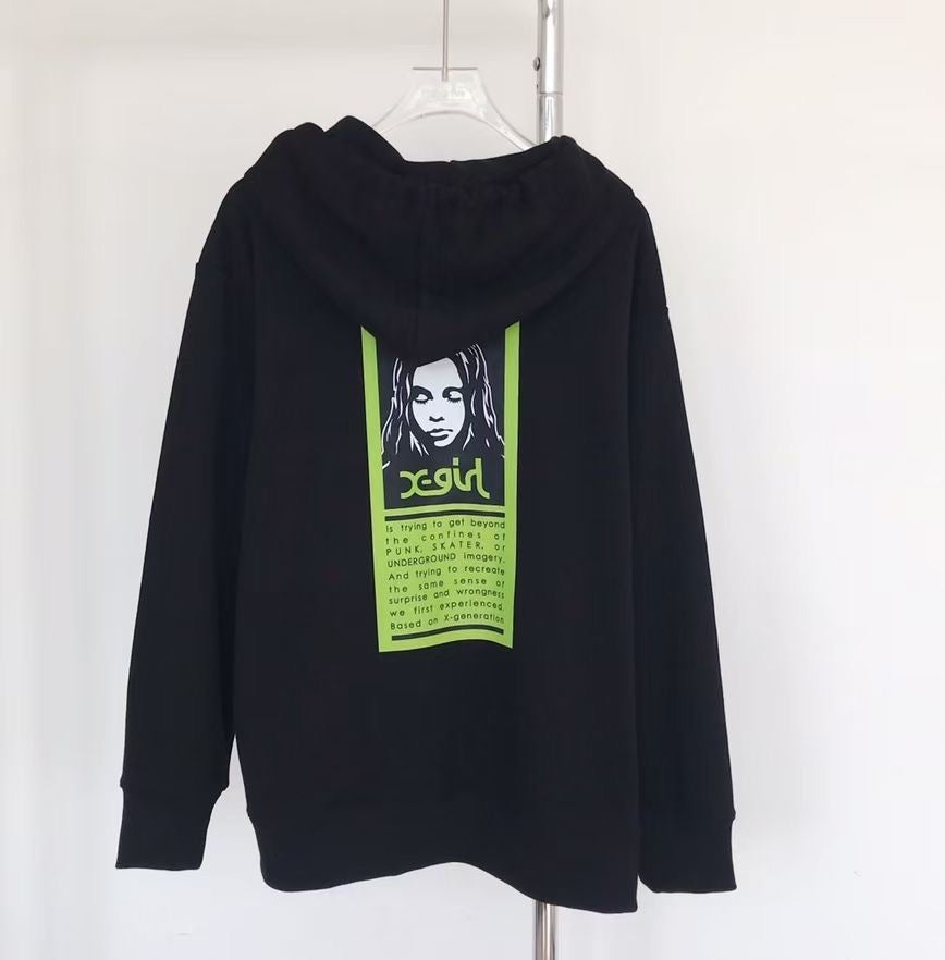 Xgirl 印花撞色hoodies