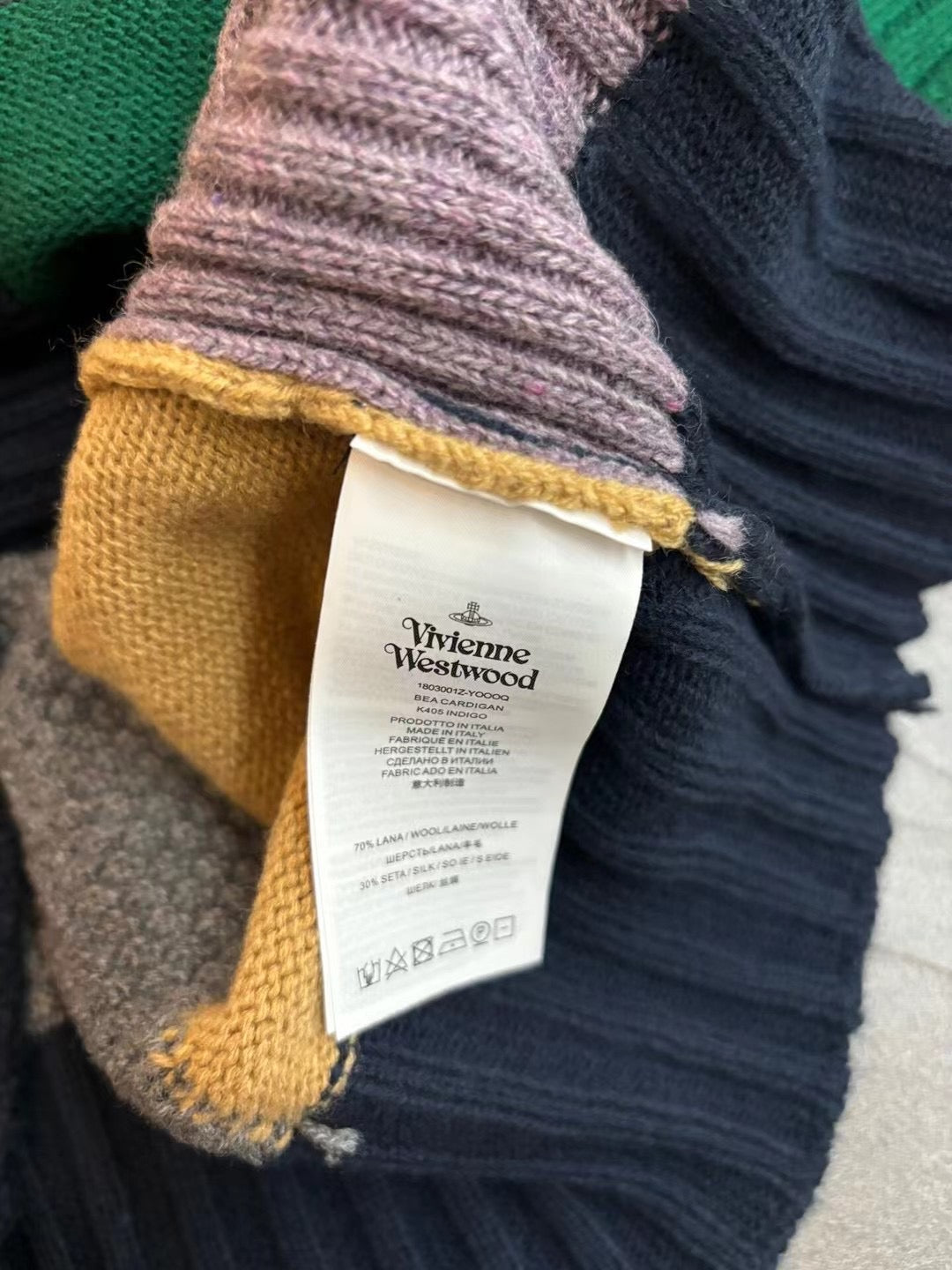 Vivienne Westwood 接拼羊毛針織Cardigan 