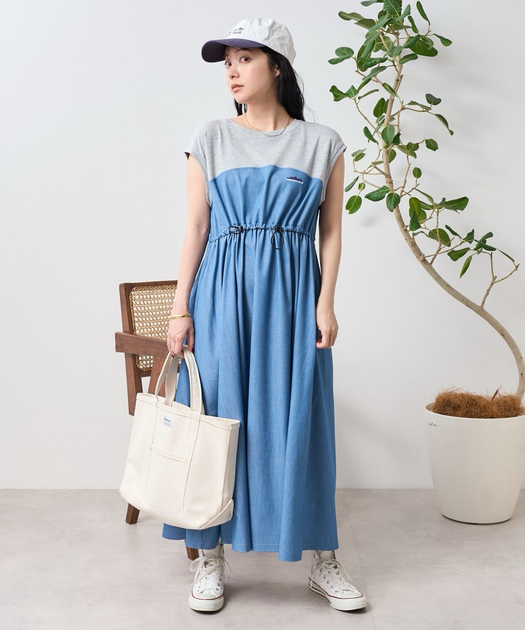Freak’s store牛仔接拼one piece
