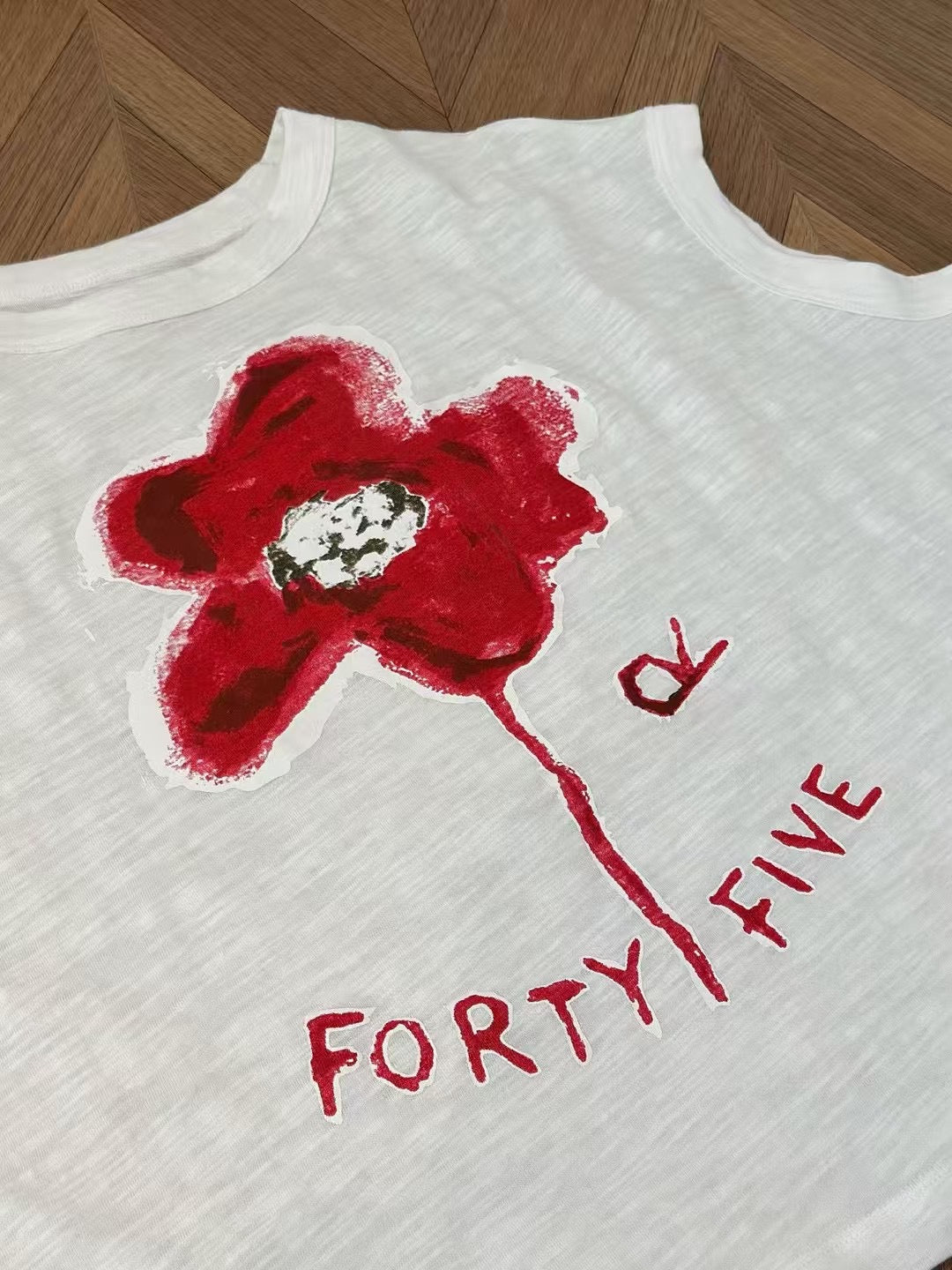 45R 無袖flower tee