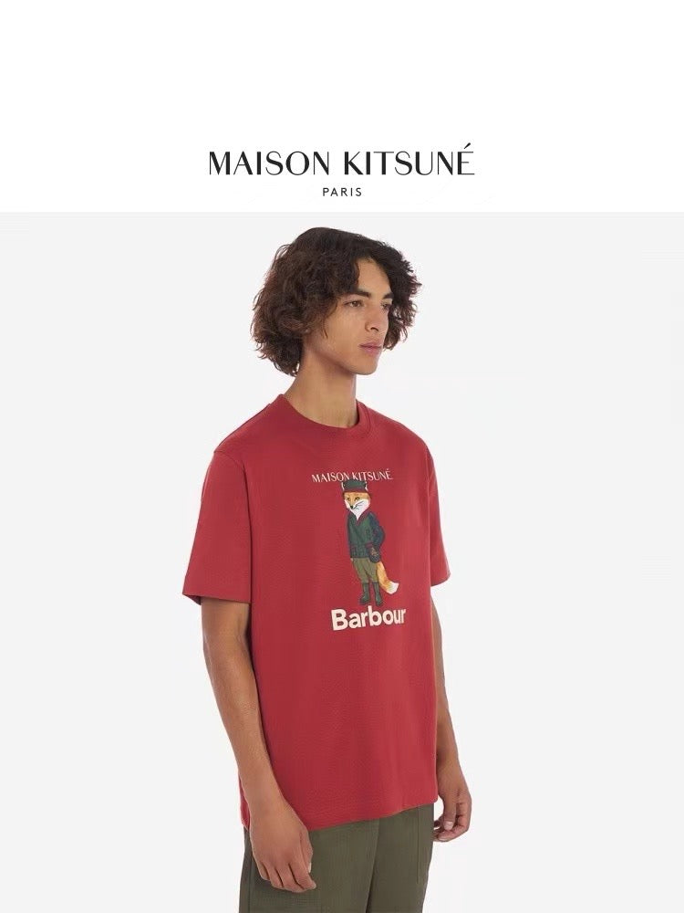 Barbour x masion kitsune狐狸tee