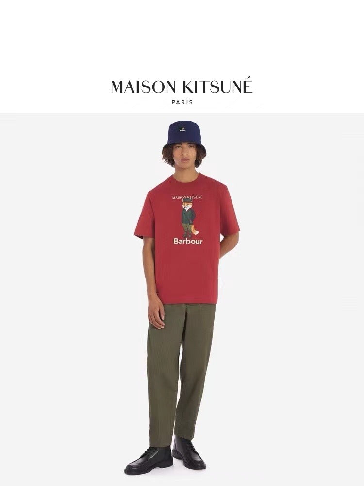 Barbour x masion kitsune狐狸tee