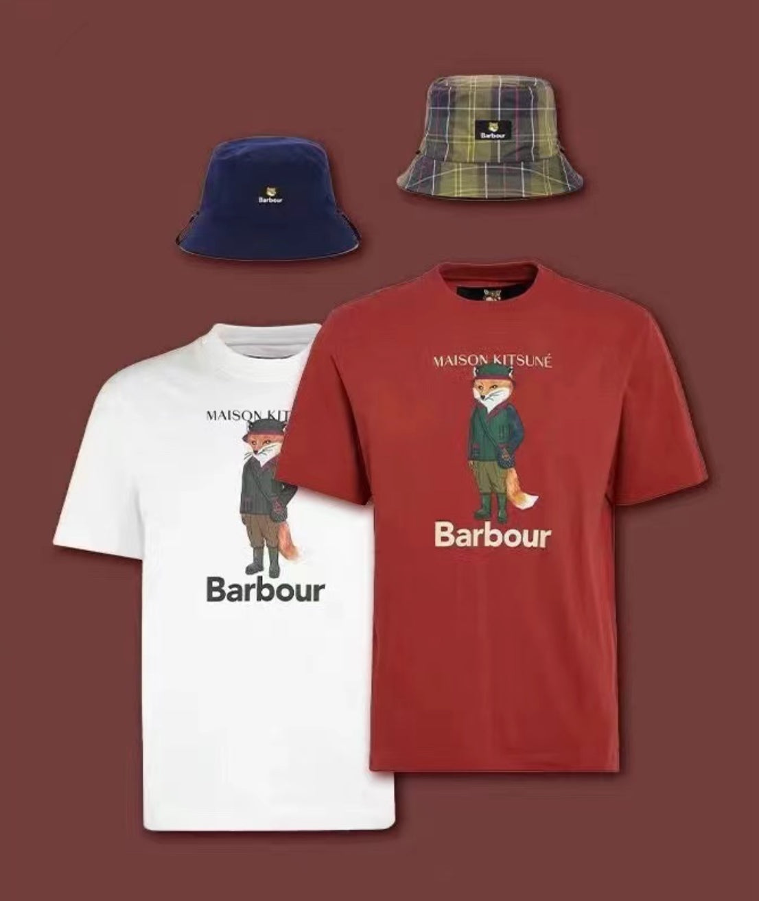 Barbour x masion kitsune狐狸tee