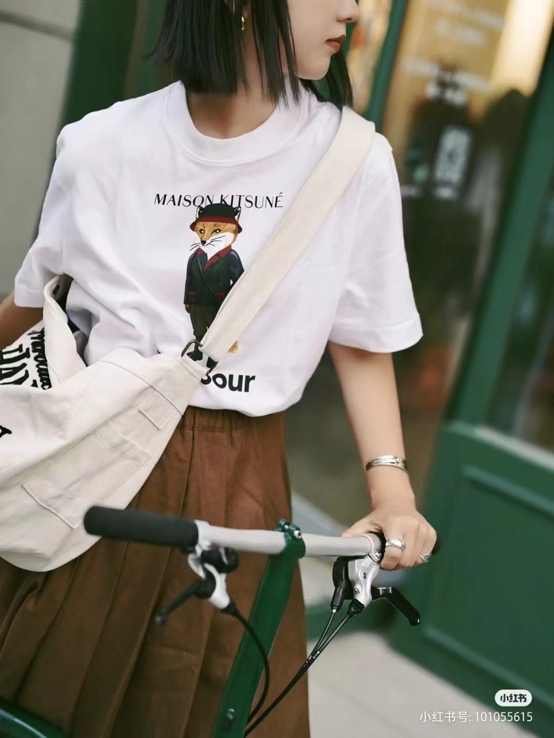 Barbour x masion kitsune狐狸tee