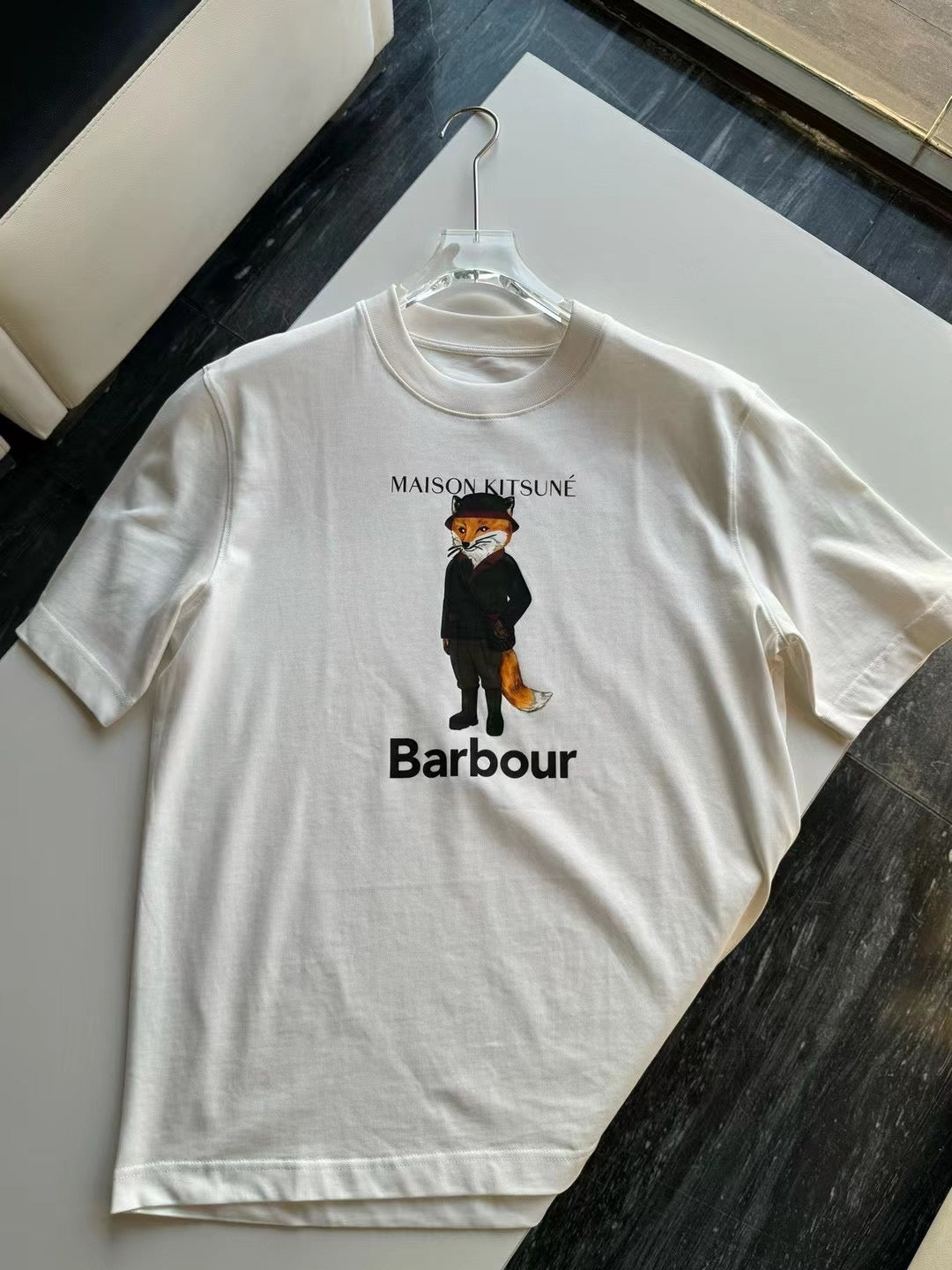 Barbour x masion kitsune狐狸tee