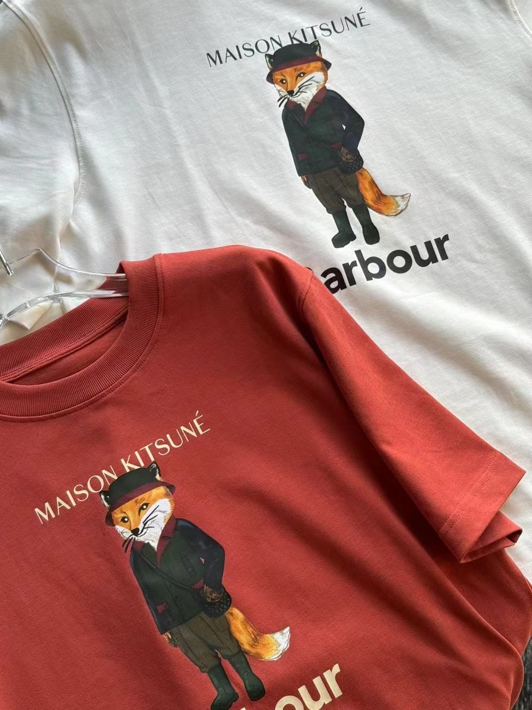 Barbour x masion kitsune狐狸tee
