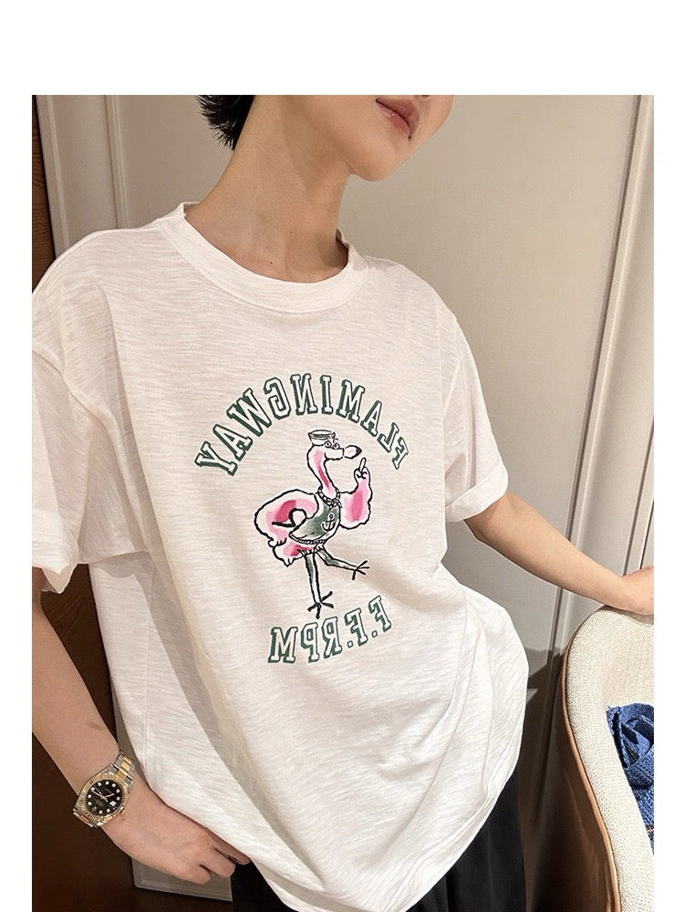 45R bird pattern tee