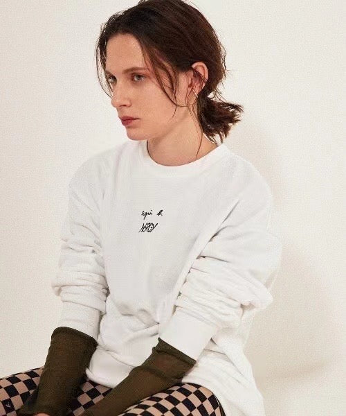 Agnes b潦草印花衛衣