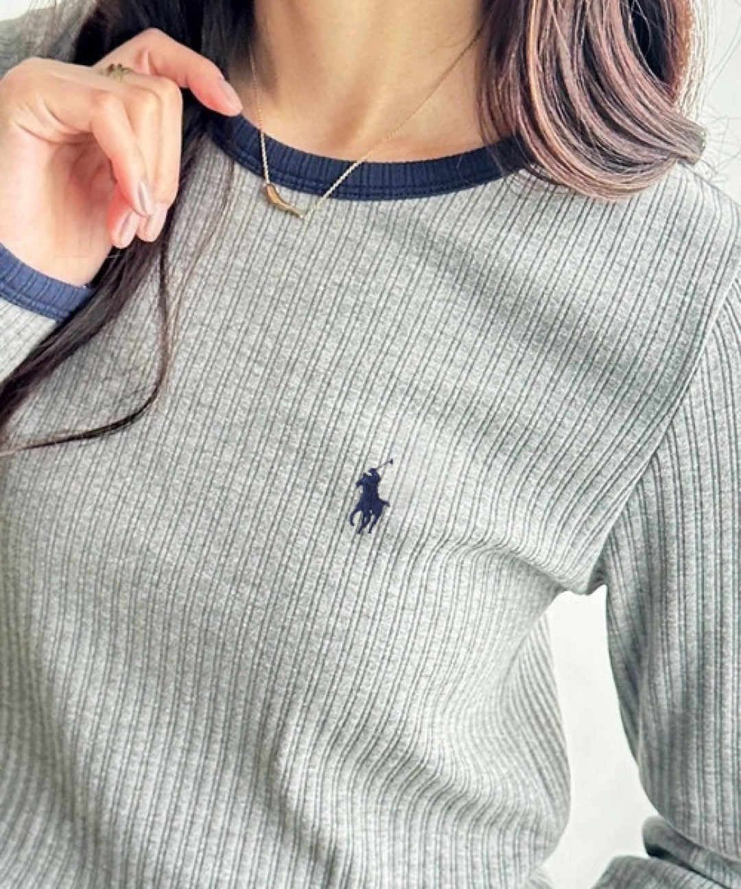 Polo羅紋料長tee