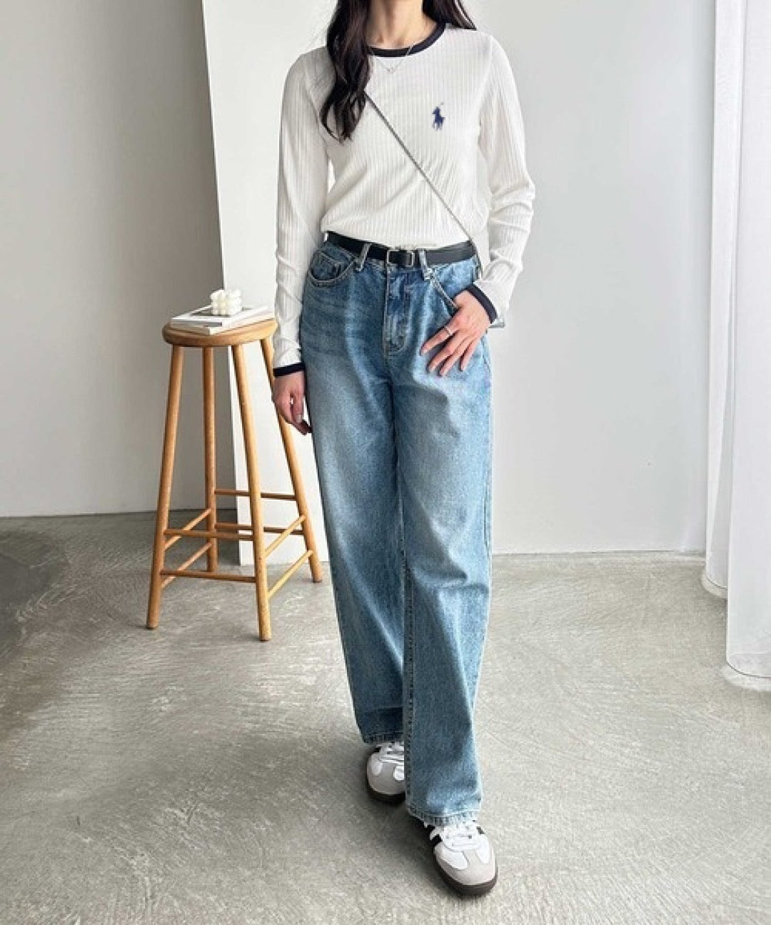 Polo羅紋料長tee