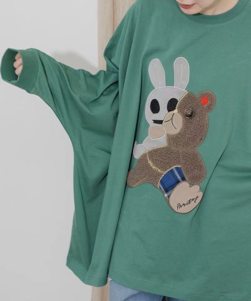 Scolar bear 闊身tee