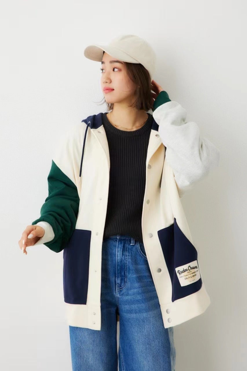 Rodeo crowns 拼色hoodies jacket