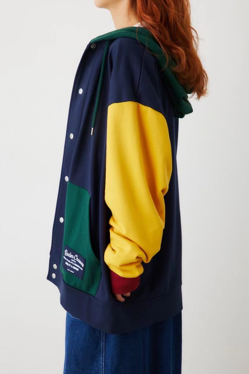 Rodeo crowns 拼色hoodies jacket