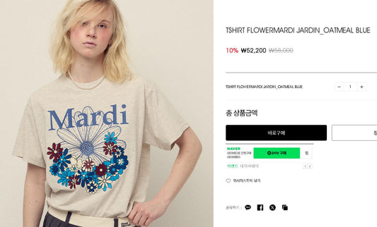 Mardi flower印花短袖 tee