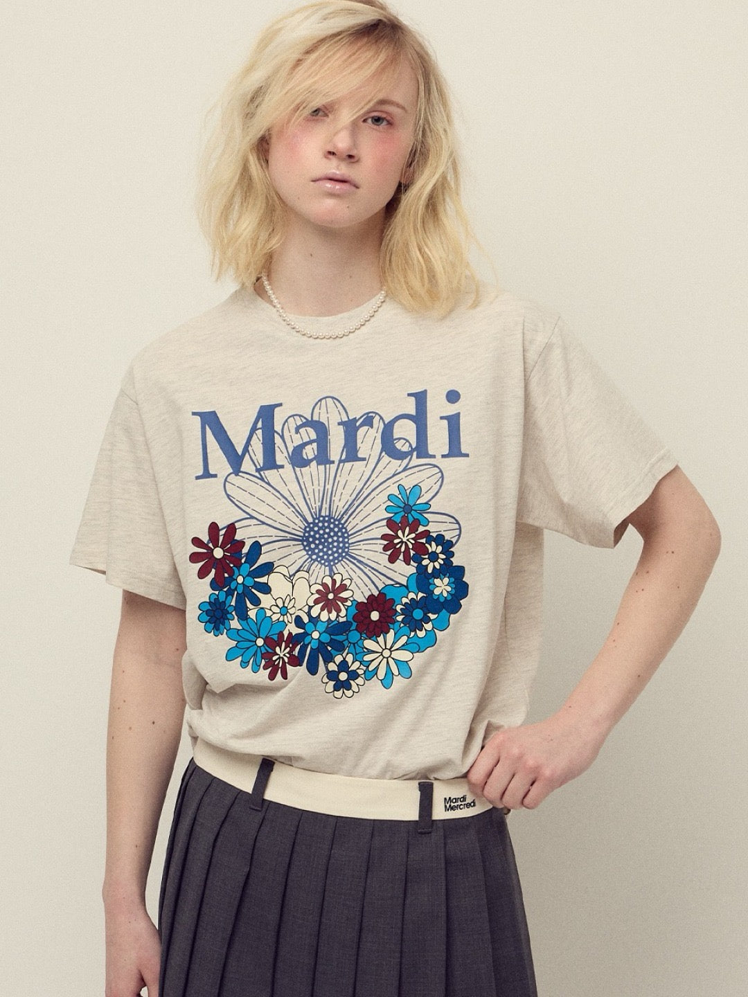 Mardi flower印花短袖 tee