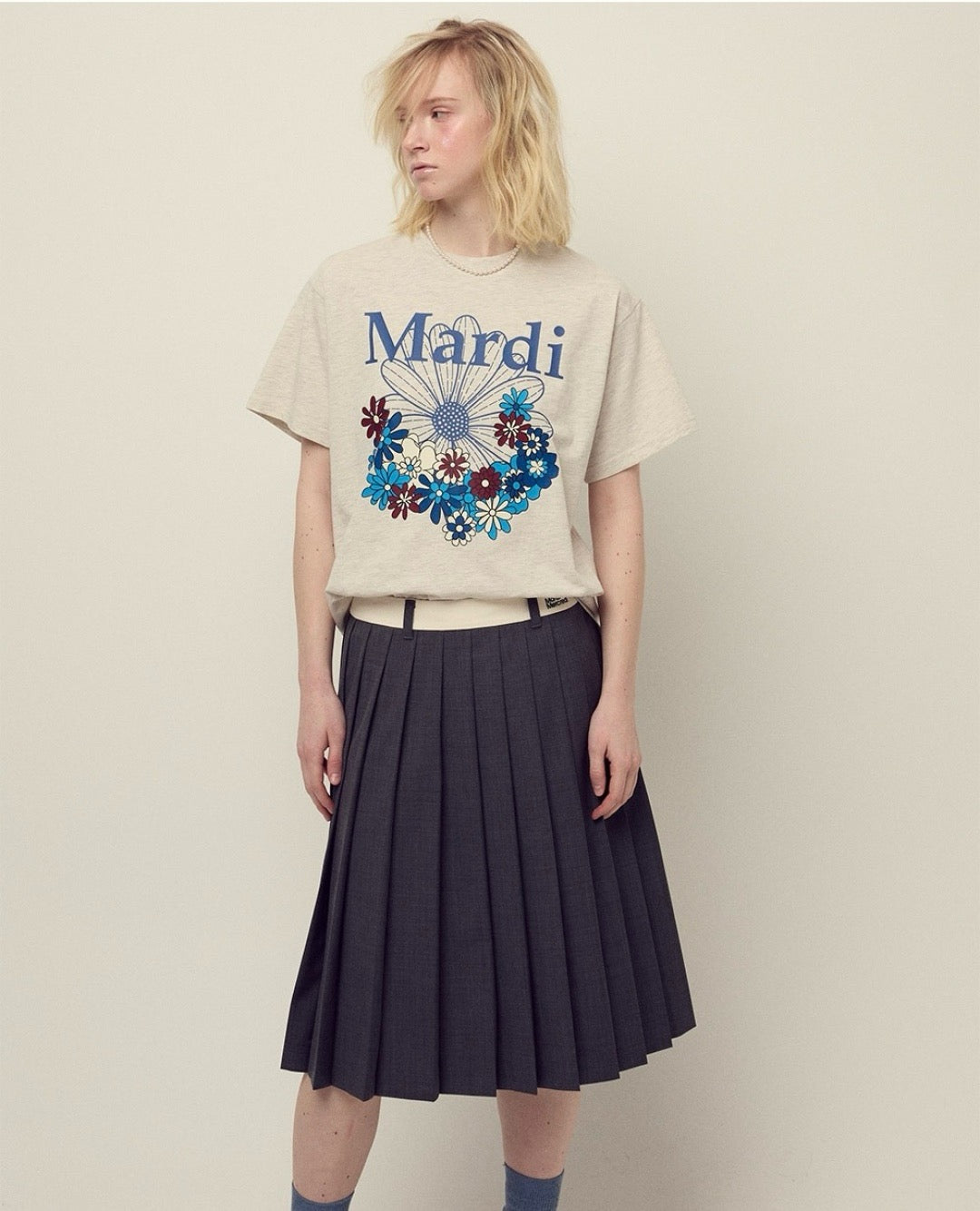 Mardi flower印花短袖 tee