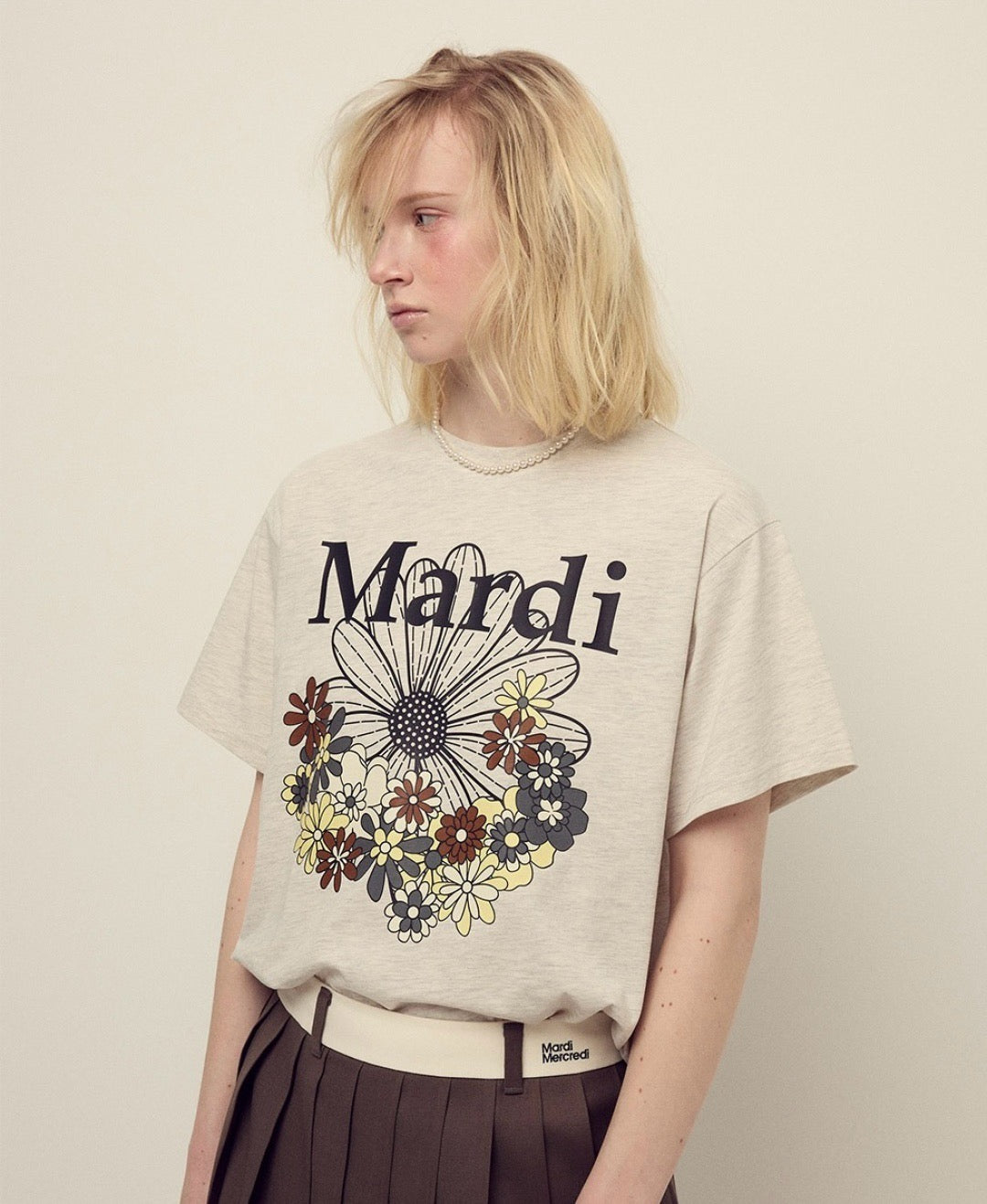 Mardi flower印花短袖 tee