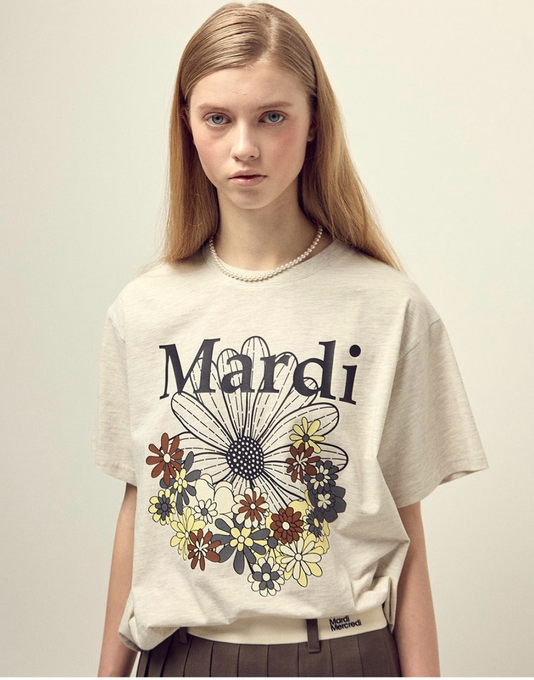 Mardi flower印花短袖 tee