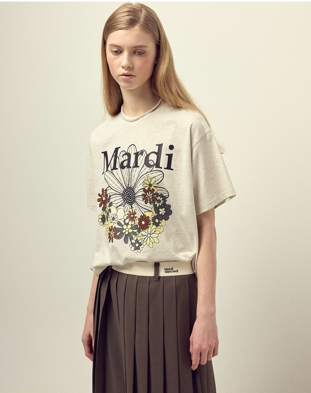 Mardi flower印花短袖 tee