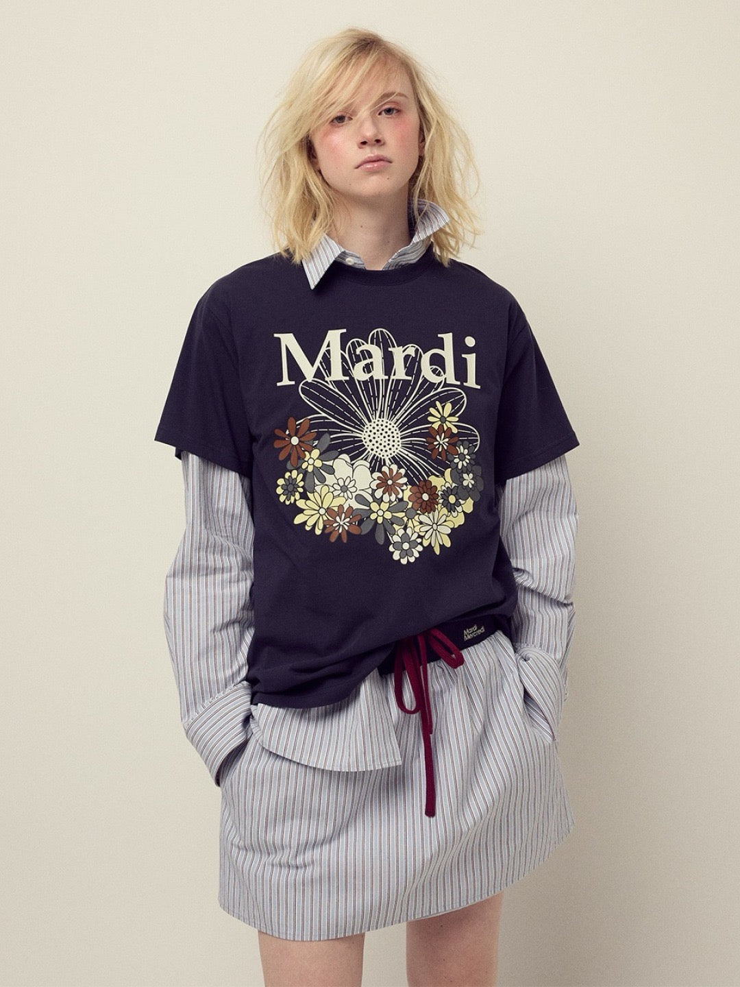Mardi flower印花短袖 tee