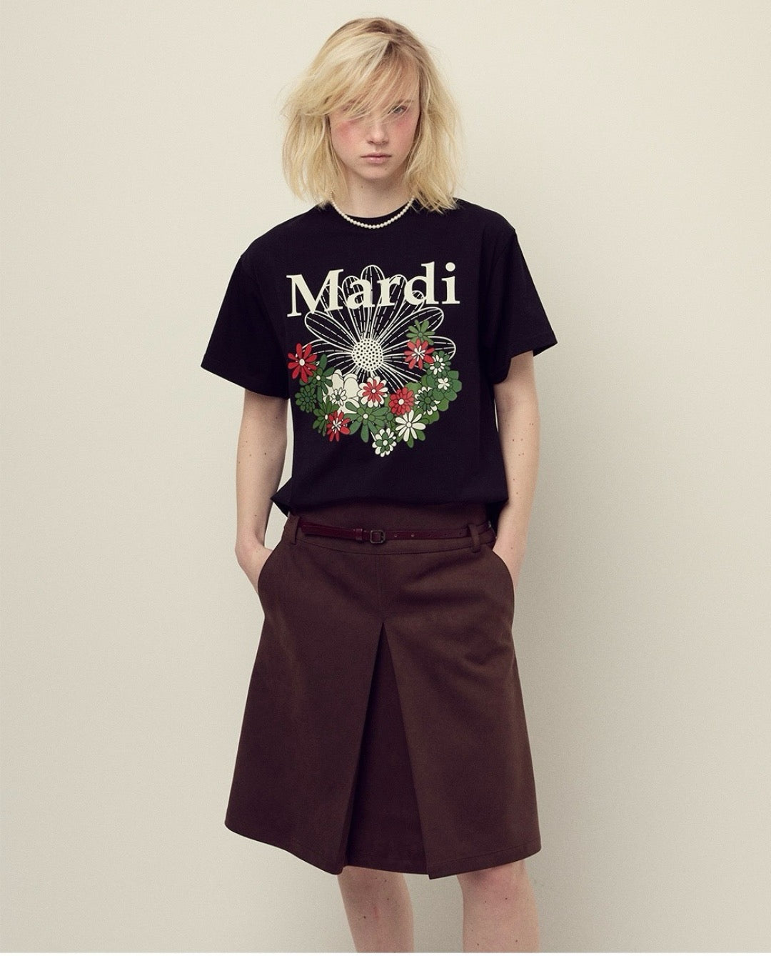Mardi flower印花短袖 tee