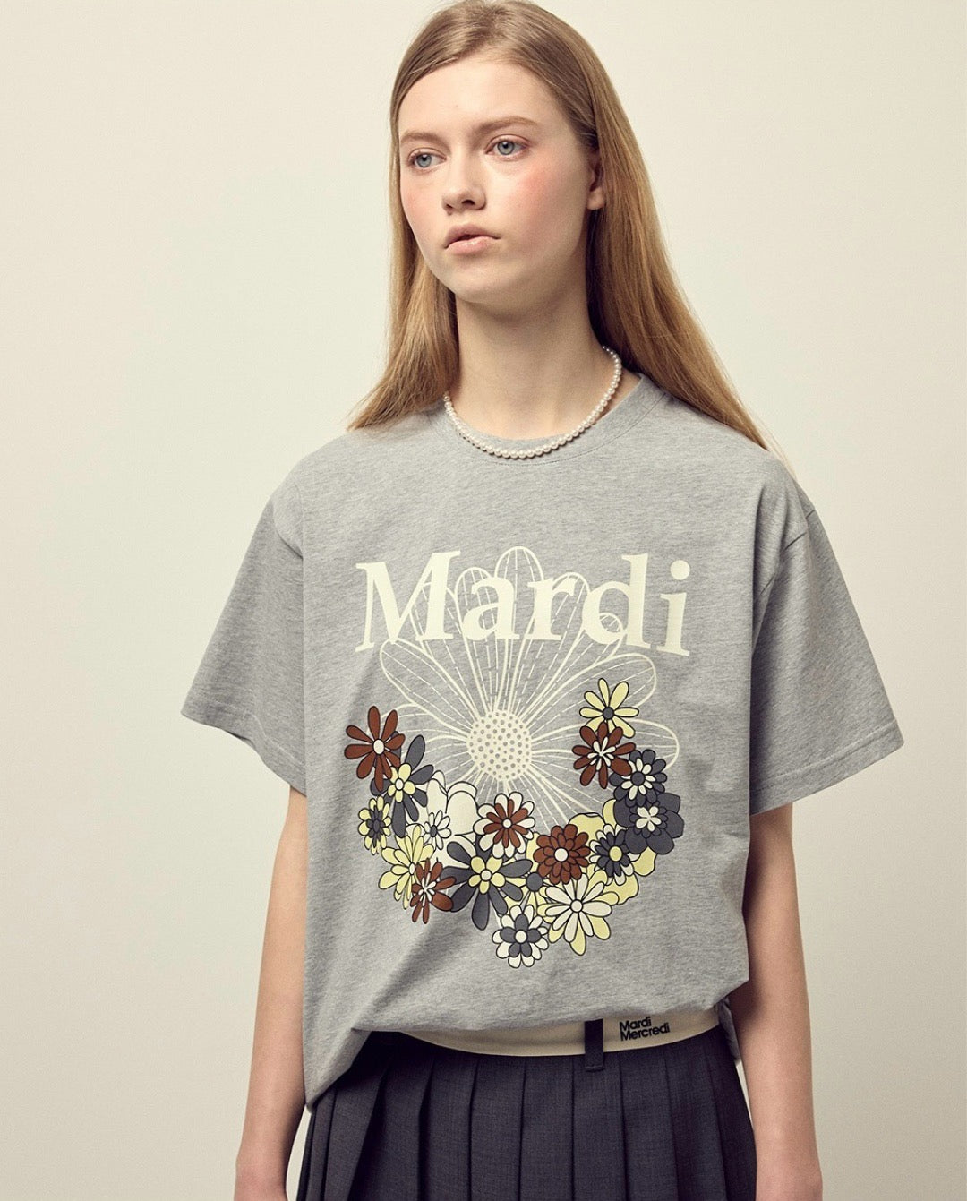 Mardi flower印花短袖 tee