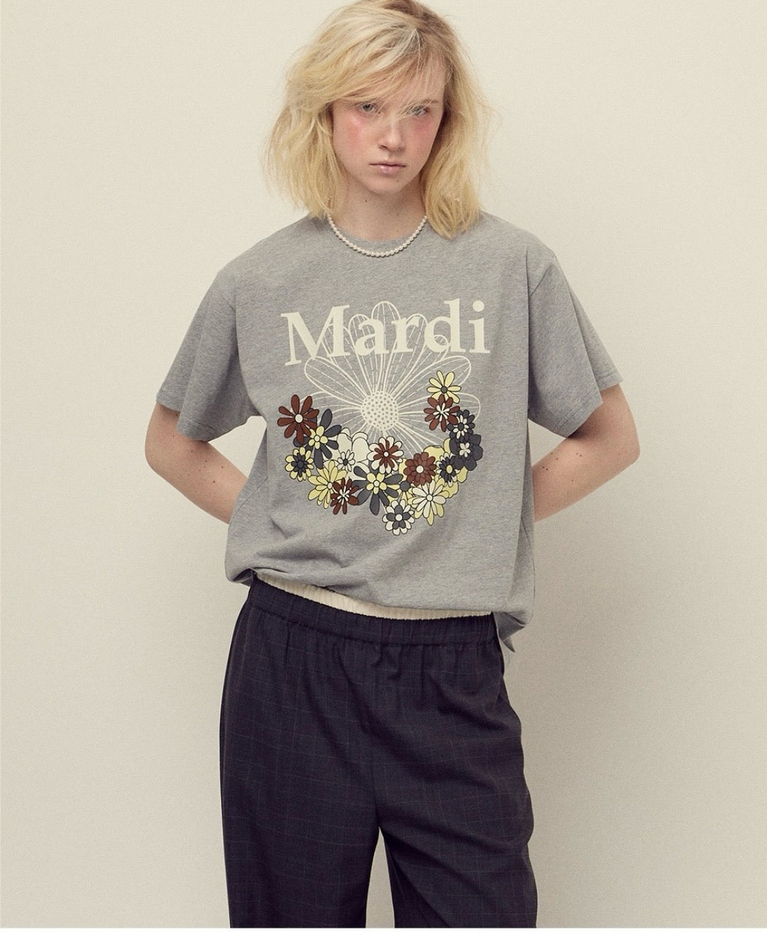 Mardi flower印花短袖 tee