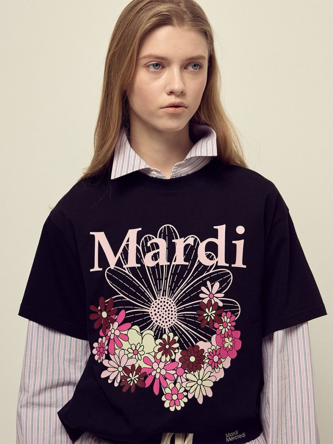 Mardi flower印花短袖 tee