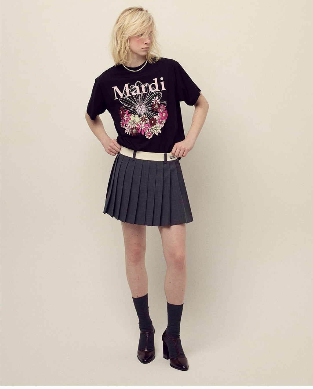 Mardi flower印花短袖 tee