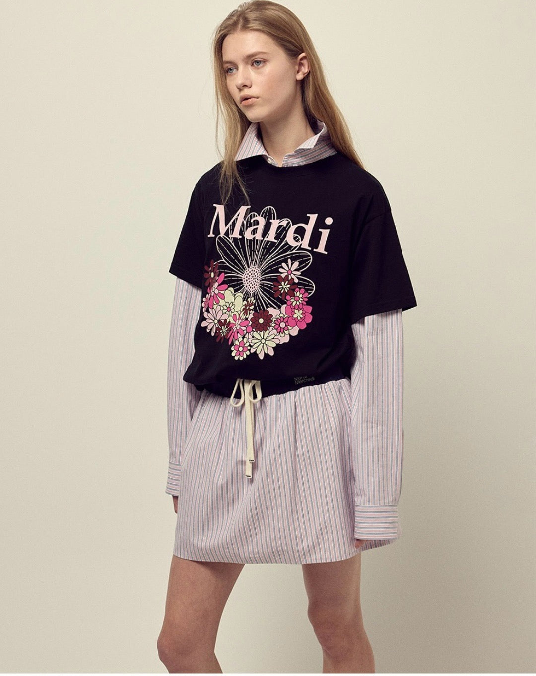 Mardi flower印花短袖 tee