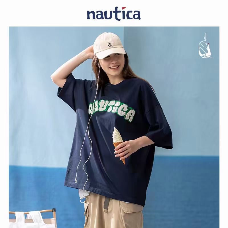 Nautica 布貼刺繡tee
